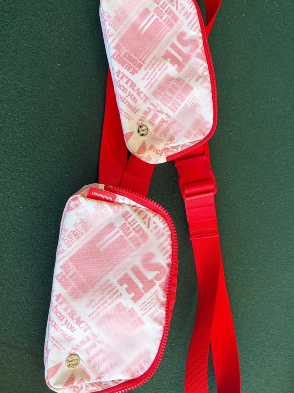 lululemon athletica Red and White Crossbody Belt Bag